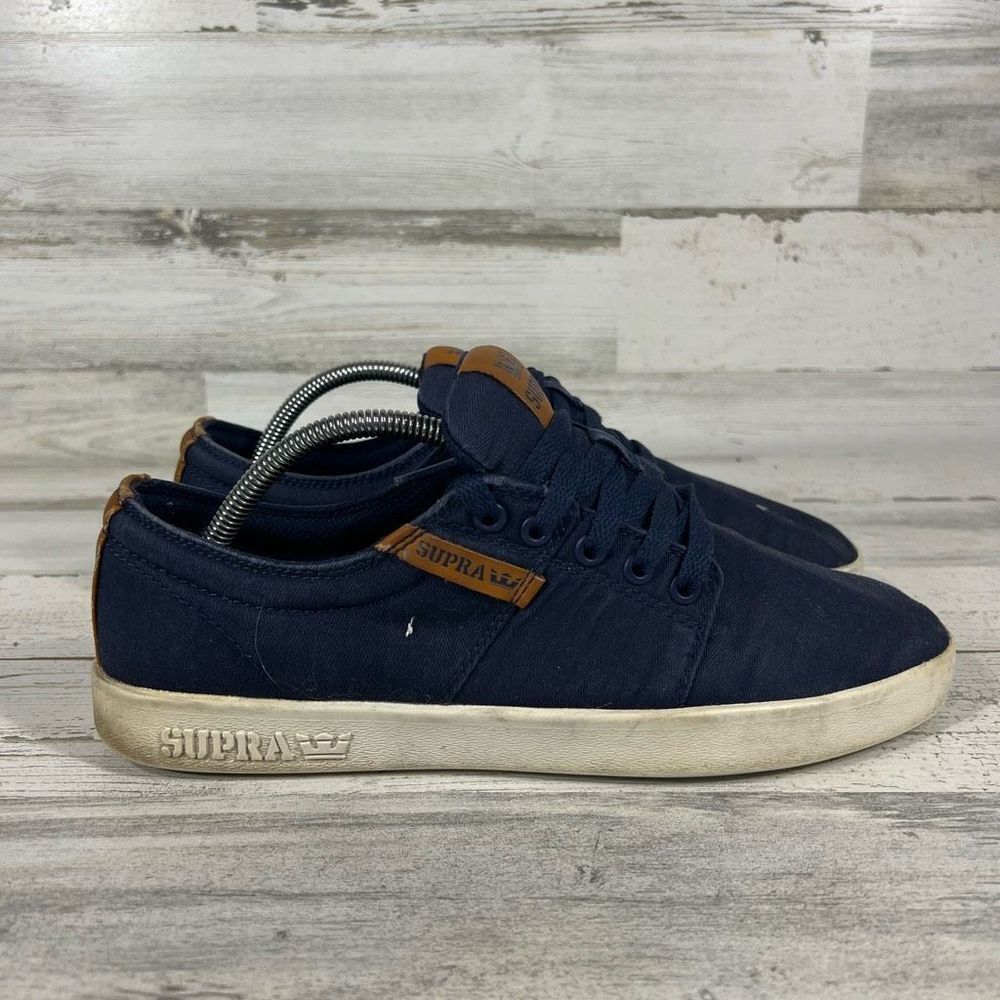 Supra Men's Casual‎ Low Top Shoes Lace Up Suede Blue Size 9.5 US